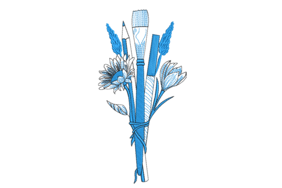 Blue Art Tools Bouquet