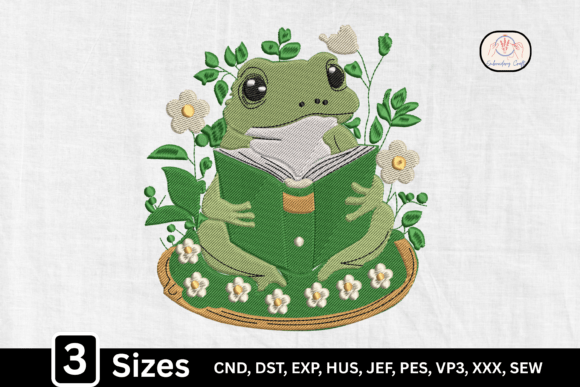 Cottagecore Cute Frog Reading Book
