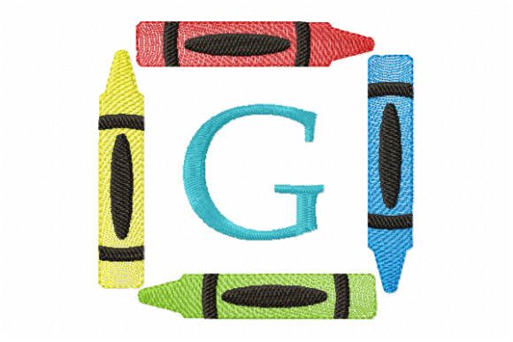 Crayons Frame Monogram Letter G