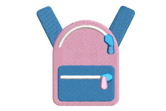 Cute School Backpack Embroidery Design
