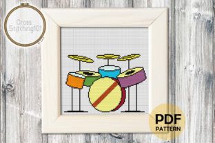 Drums Modern Cross Stitch Pattern