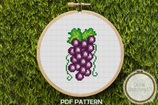 Grapes Modern Cross Stitch Pattern