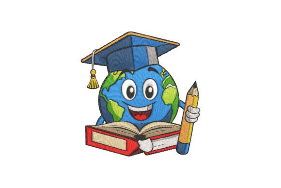 Smiling Earth Embroidery Design
